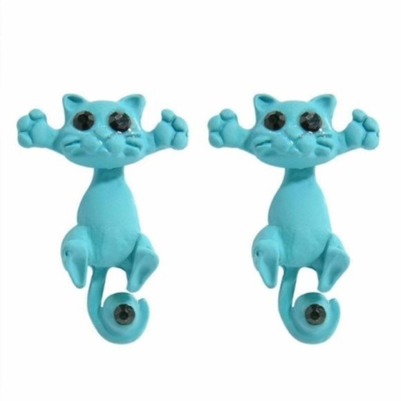 50% OFF Blue Cat Kitten Earrings - Picture 2 of 3
